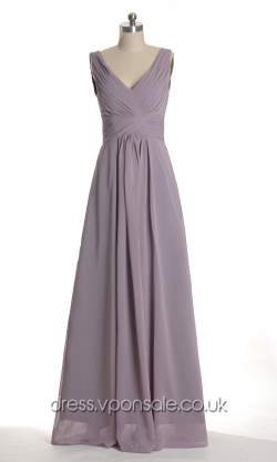 Elegant V-neck Plicated Bridesmaid Dress VPBNE018