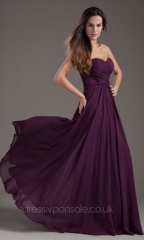 Sweetheart Neck Lomg Plicated Bridesmaid Dress VPBN891
