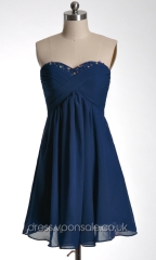 Short Sweetheart Open Back Blue Prom Dress DVP0117