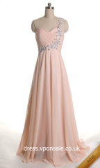Sweetheart art One Shoulder Long Elegant Ruched Prom Dress DVP0172