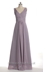 Elegant V-neck Plicated Bridesmaid Dress VPBNE018