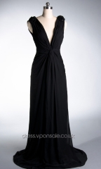Long V-neck Evening Dress VPW649
