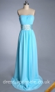 Elegant Blue Strapless Evening Gown VPW941